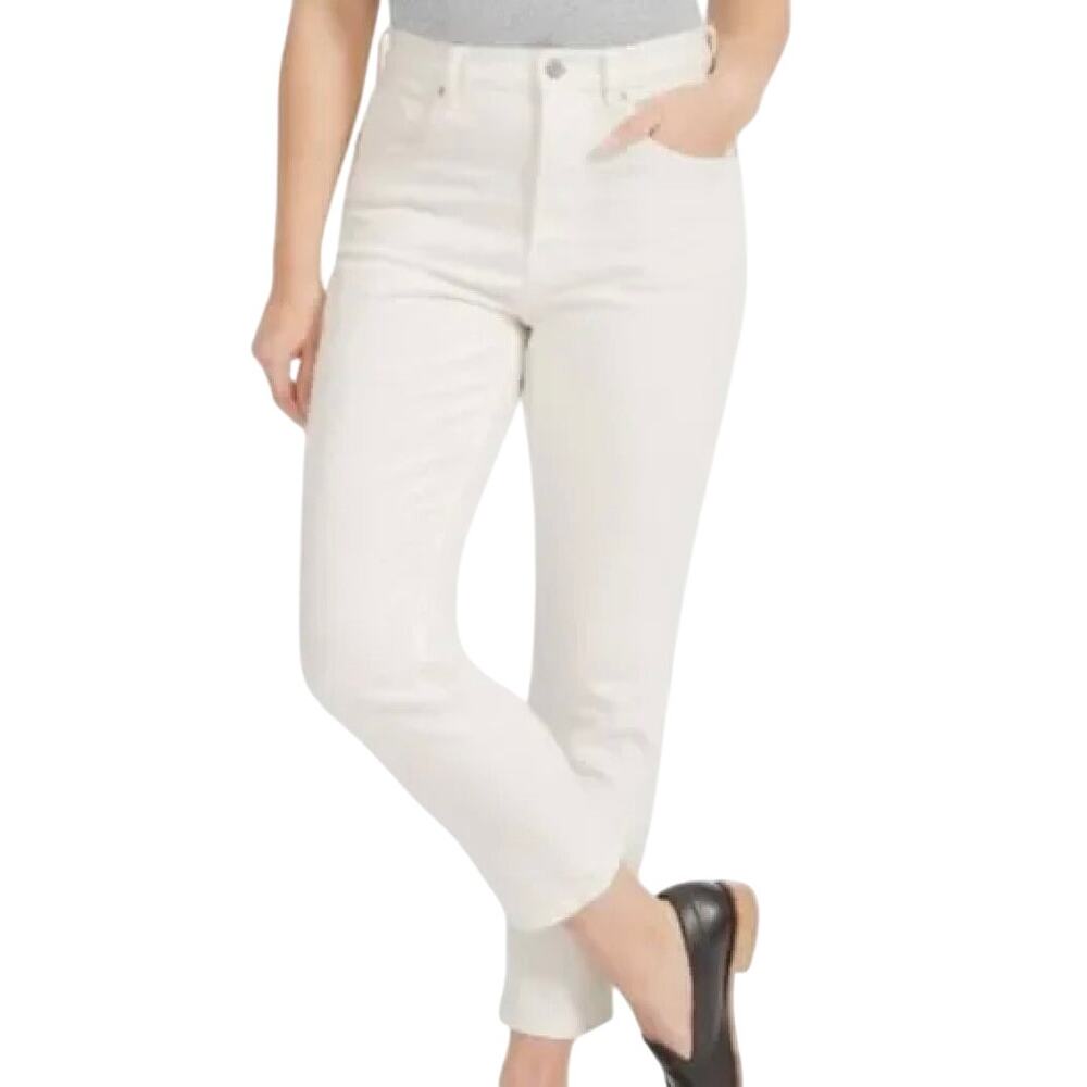 nwt Everlane The High Rise Straight Jean size 26 NEW in Bone White Cotton Ankle